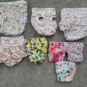 Lot of 8 Washable , Reusable Dog Diapers Various Sizes New without Tags